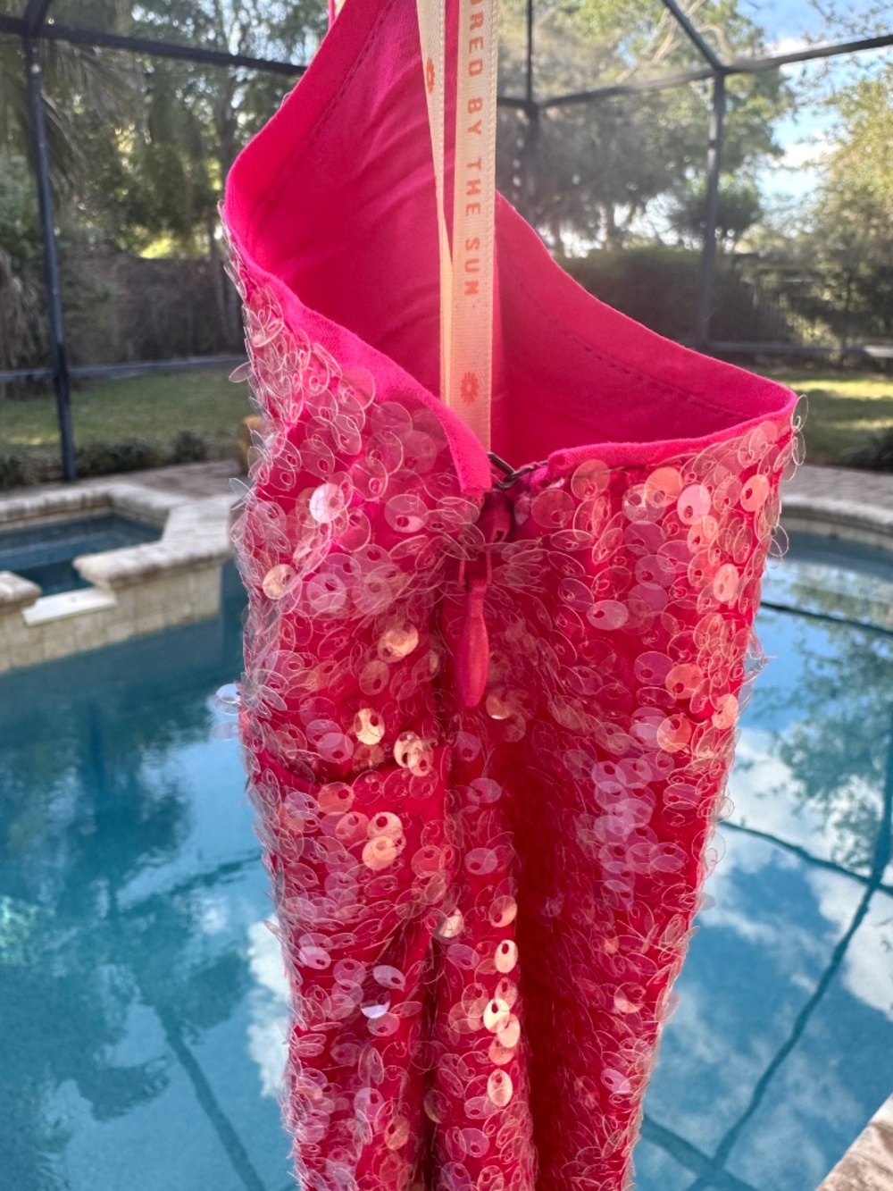 NWT Gorgeous Farm Rio Sequin Slip Dress S - Picture 7 of 9